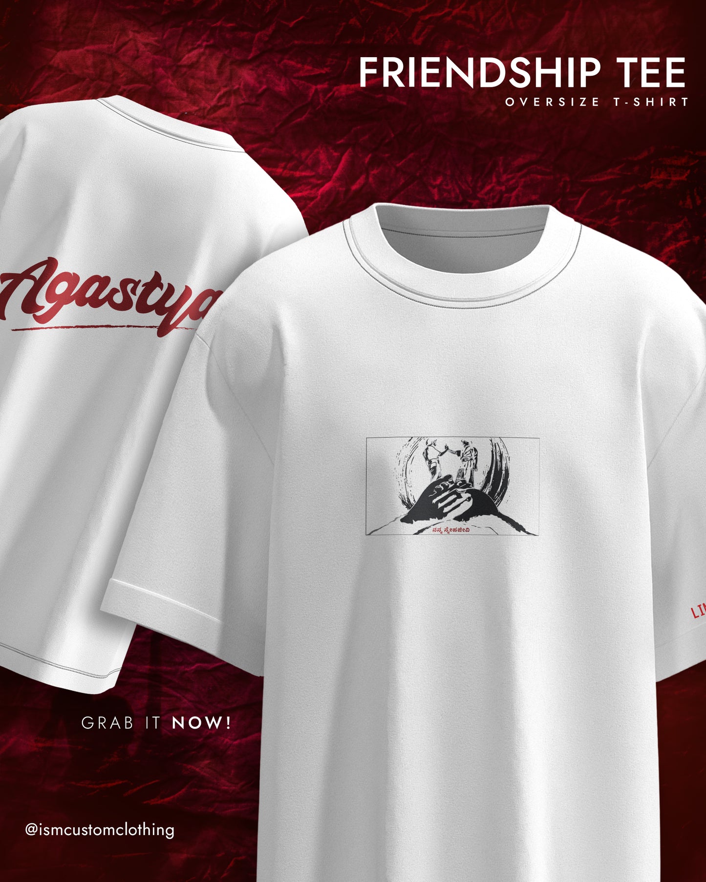 AGASTYA FRIENDSHIP OVERSIZED T-SHIRT